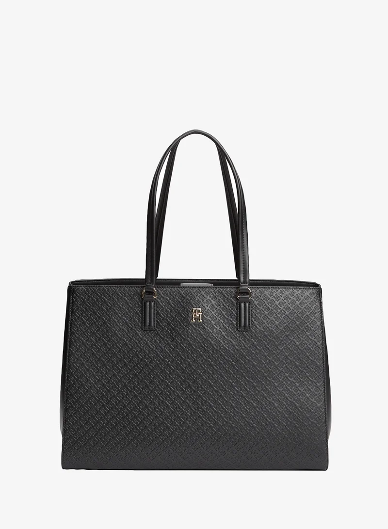Embossed Monogram Tote Bag